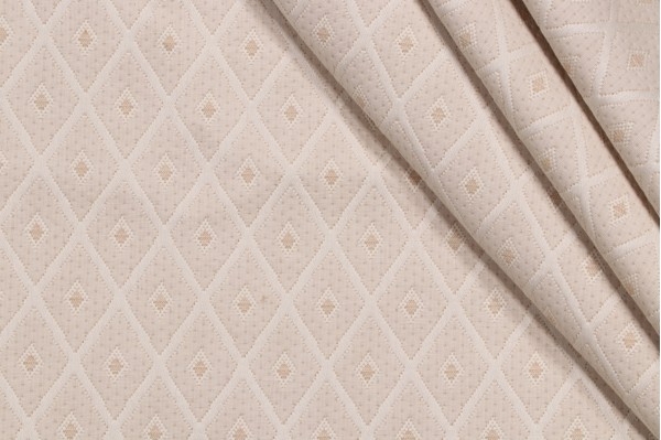 Scalamandre Messina Diamond Matelasse Upholstery Fabric in Beige