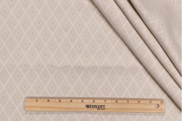 Scalamandre Messina Diamond Matelasse Upholstery Fabric in Beige