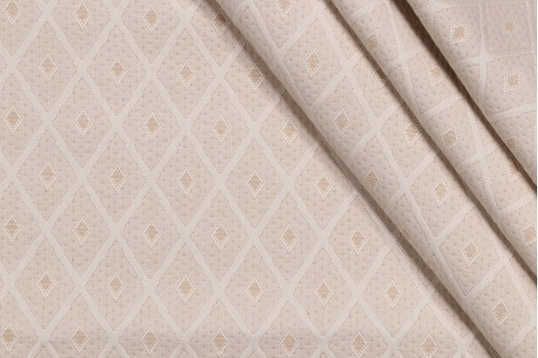 Scalamandre Messina Diamond Matelasse Upholstery Fabric in Beige