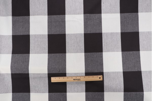 Covington Big Check Woven Decorator Fabric in 948-Charcoal