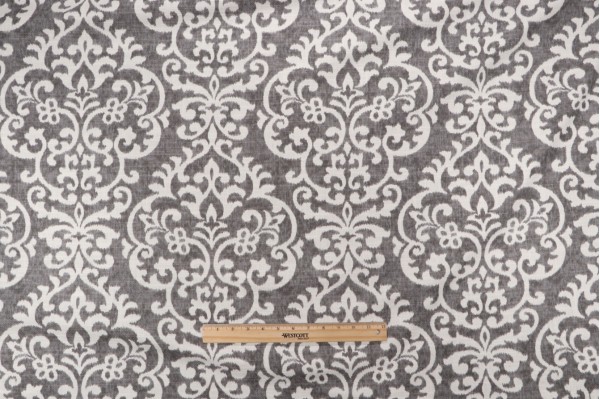 Jennifer Adams Salisbury Printed Cotton Blend Drapery Fabric in 9-Graphite