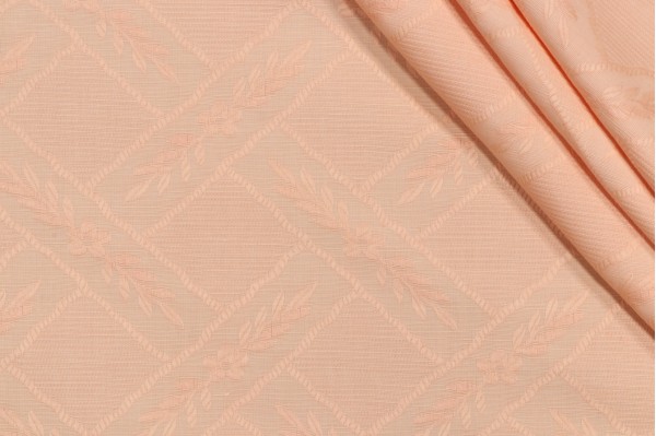 Grey Watkins Vasse Matelasse Upholstery Fabric in Peach for Scalamandre