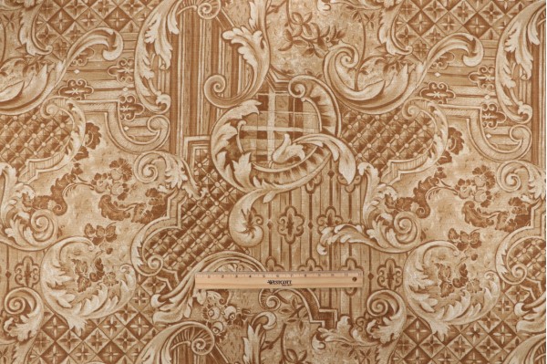 Scalamandre Herishef Printed Linen Drapery Fabric in Gold for Scalamandre