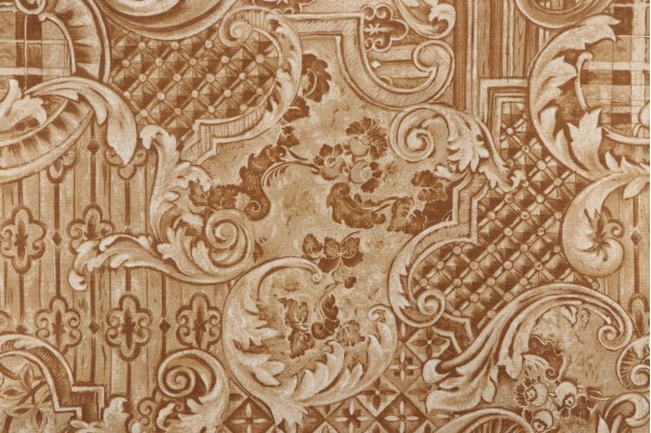 Scalamandre Herishef Printed Linen Drapery Fabric in Gold for Scalamandre