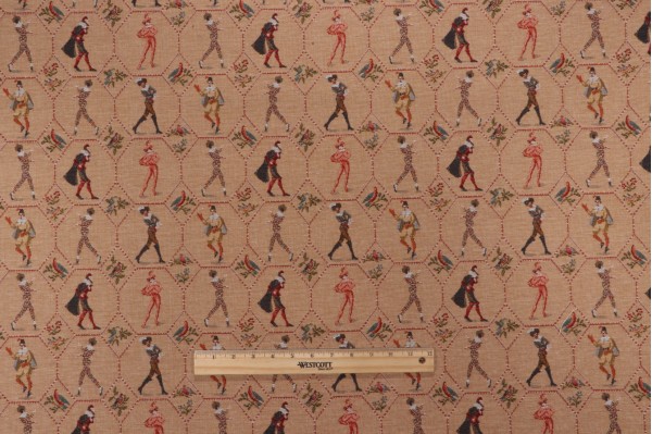 Scalamandre Comedie Reduit Tapestry Upholstery Fabric in Beige