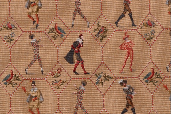 Scalamandre Comedie Reduit Tapestry Upholstery Fabric in Beige