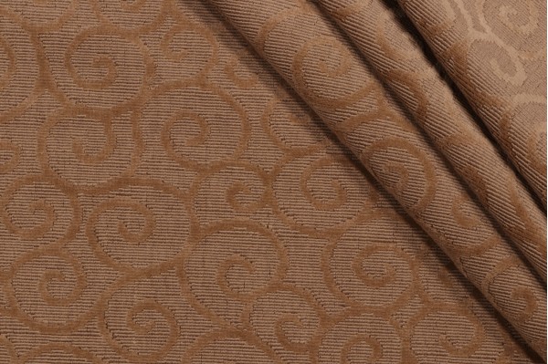 Grey Watkins Arabesque Groispoint Velvet Upholstery Fabric in Tan for Scalamandre