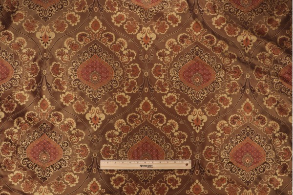 Scalamandre Silk Damask Decorator Fabric in Terracotta
