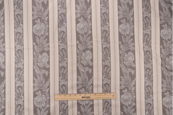Scalamandre Damask Stripe Woven Decorator Fabric in Grey