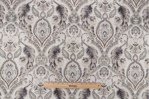 PK Lifestyles Twin Tigers Printed Cotton Drapery Fabric in Hemp
