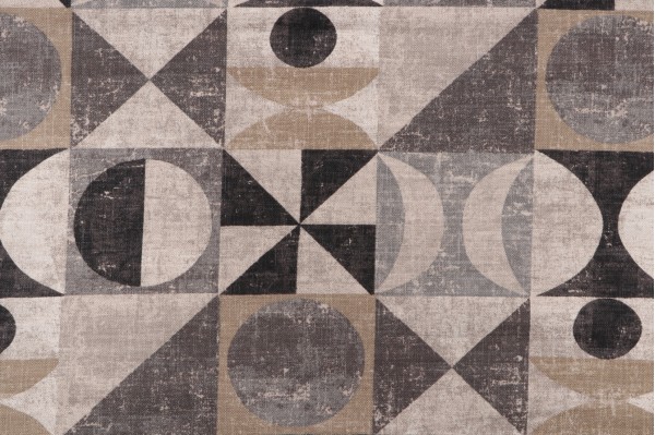 PK Lifestyles Take Form Printed Cotton Blend Drapery Fabric in Domino