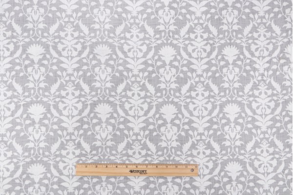 PK Lifestyles Peacefulness Printed Cotton Drapery Fabric in Sterling