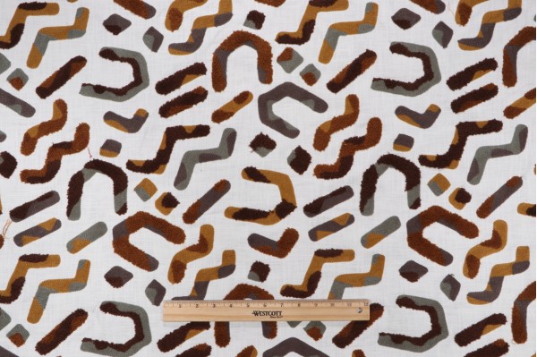 PK Lifestyles Studio Tagged Embroidered Cotton Decorator Fabric in Java