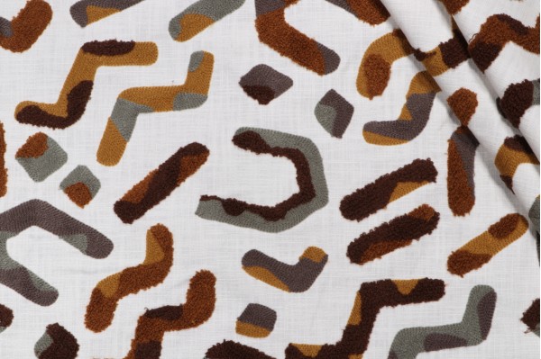 PK Lifestyles Studio Tagged Embroidered Cotton Decorator Fabric in Java