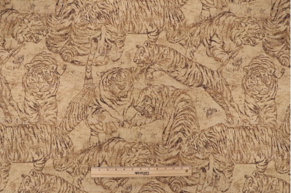 P Kaufmann Prowl Printed Cotton Drapery Fabric in Gold