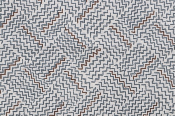 Bernard Thorp Plaze Hand-Printed Linen Drapery Fabric in Blue for Scalamandre