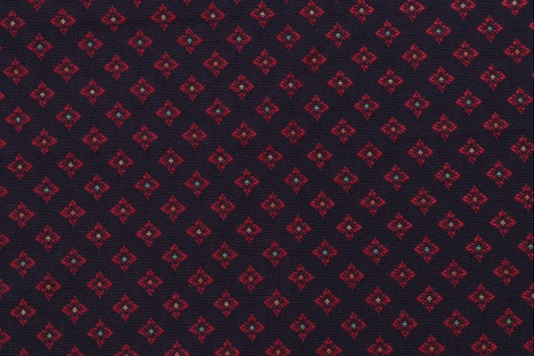 Scalamandre Stella Geometric Woven Upholstery Fabric in Red on Navy