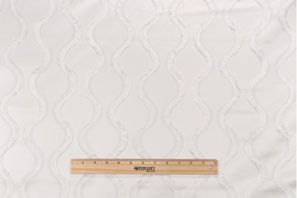 Covington Silhouette Embroidered Decorator Fabric in 141-Cream