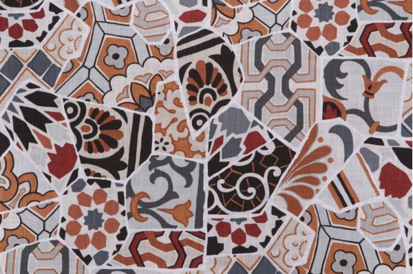 Covington Talavera Printed Cotton Drapery Fabric in 952-Stone