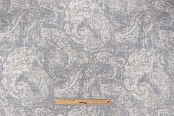 Covington Tear Drops Printed Cotton Blend Drapery Fabric in 90-Silver