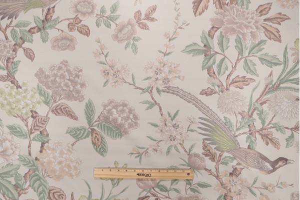 Click for 10 Yards Scalamandre Oiseau des Exotique Printed Silk Drapery Fabric Scalamandre Oiseau des Exotique Printed Silk Drapery Fabric