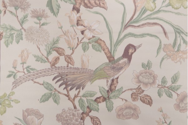 Click for 10 Yards Scalamandre Oiseau des Exotique Printed Silk Drapery Fabric Scalamandre Oiseau des Exotique Printed Silk Drapery Fabric