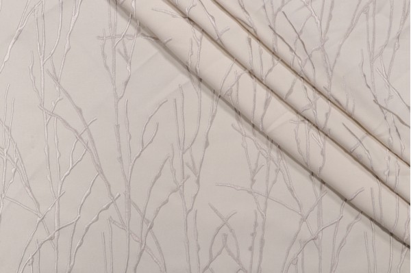 Oriana Embroidered Drapery Fabric in Ivory