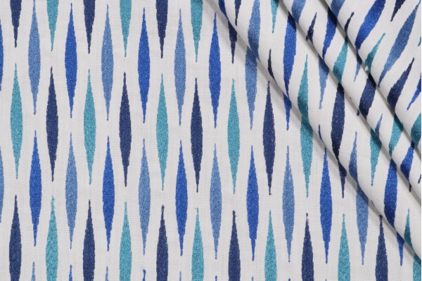 Scalamandre Cascade Embroidered Drapery Fabric in Marine