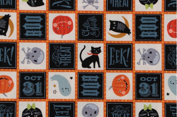 Brenda Walton Haunted - Boo Eek Printed Cotton Craft Fabric in Multi for Free Spirit 