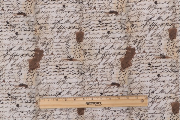 Sample of Tim Holtz Laboratory - Formula Printed Cotton Craft Fabric in Neutral for Free Spirit 