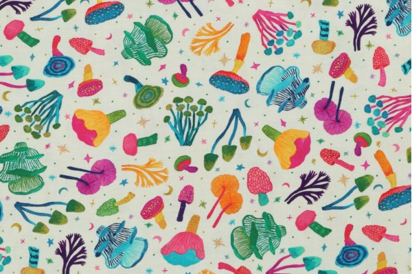 Subhashini Narayanan Garden Lights ANAD-22558-127 Printed Cotton Craft Fabric in Cornsilk for Robert Kaufman 