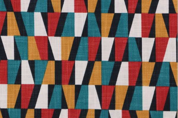 Covington Decken Printed Cotton Drapery Fabric in 397-Primary 