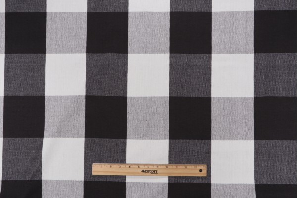 Covington Big Check Woven Decorator Fabric in 948-Charcoal 