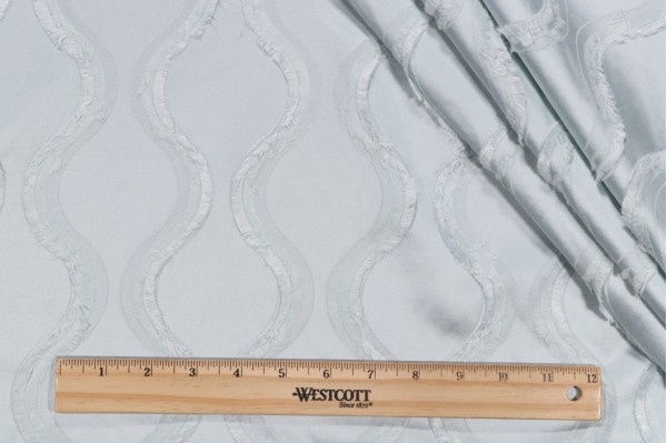 Covington Silhouette Embroidered Decorator Fabric in 500-Glacier 