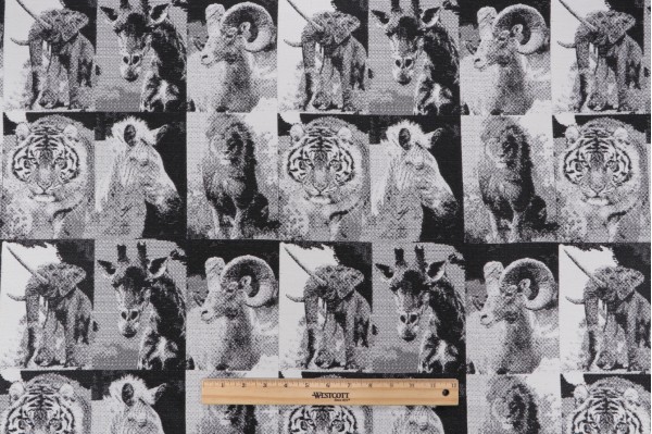 Hilary Farr Habitat Tapestry Upholstery Fabric in 916-Ebony/Ivory for Covington 