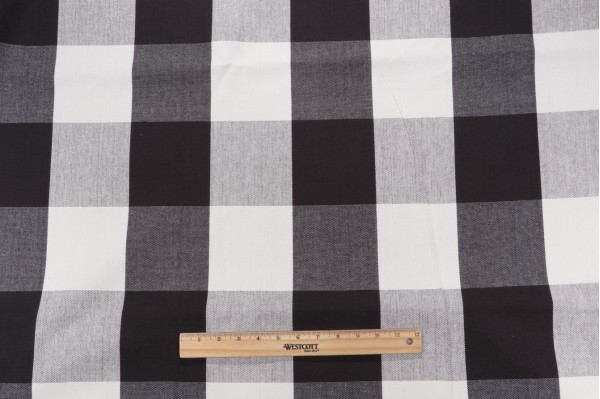 Covington Big Check Woven Upholstery Fabric in 948-Charcoal