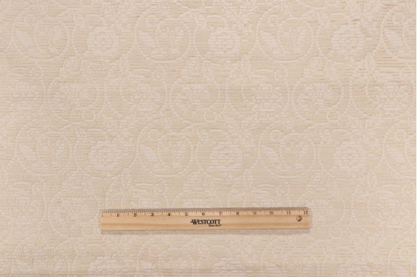 Robert Allen Wayfarer Chenille Damask Upholstery Fabric in Bamboo