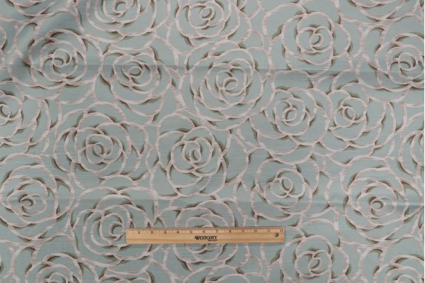 Julian Printed Polyester Drapery Fabric in Willow