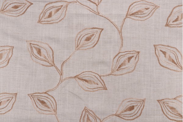 Valiant Fabrics Riley Embroidered Drapery Fabric in Linen 