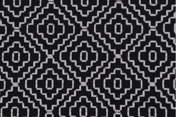 Valiant Fabrics Cascade Embroidered Drapery Fabric in Black 