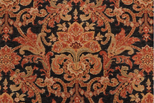 Thibaut Leopold Printed Cotton Drapery Fabric in Black for Scalamandre