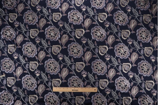 Click for Valiant Fabrics Lydia Embroidered Drapery Fabric in Navy  Valiant Fabrics Lydia Embroidered Drapery Fabric in Navy