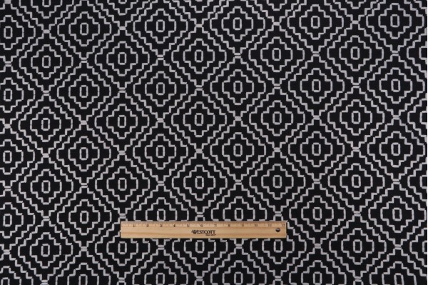 Valiant Fabrics Cascade Embroidered Drapery Fabric in Black 