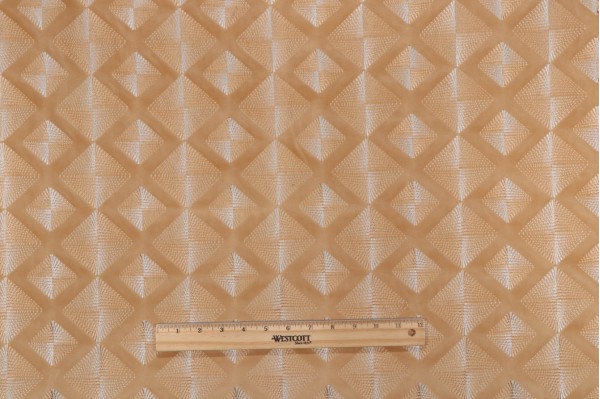 Valiant Fabrics Regent Embroidered Velveteen Decorator Fabric in Ore 