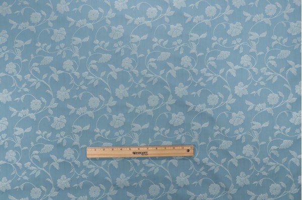 Grey Watkins Damasco Amboise Decorator Fabric in Celeste for Scalamandre