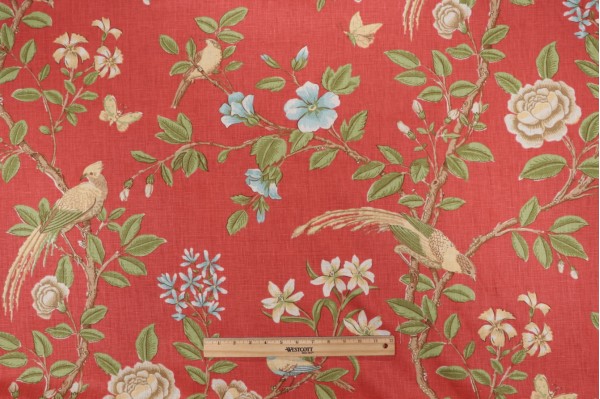 Click for 8.63 Yards Scalamandre Newman Printed Linen Drapery Fabric in Pink Scalamandre Newman Printed Linen Drapery Fabric in Pink