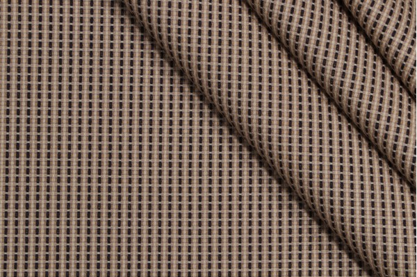 Scalamandre Bison Weave Woven Upholstery Fabric in Navy/Camel