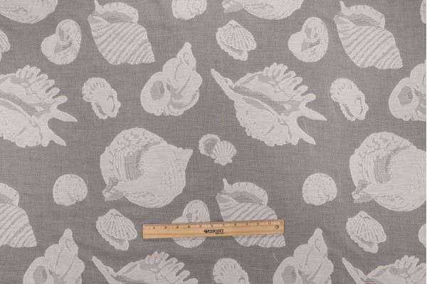 Grey Watkins Sheer Shells Lace Drapery Fabric in Natural for Scalamandre