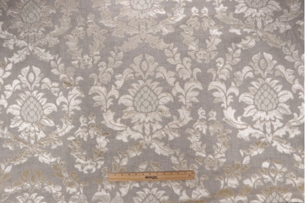 Click for 5.5 Yards Scalamandre Montcada Velvet Embroidered Decorator Fabric in Parchment Scalamandre Montcada Velvet Embroidered Decorator Fabric in Parchment