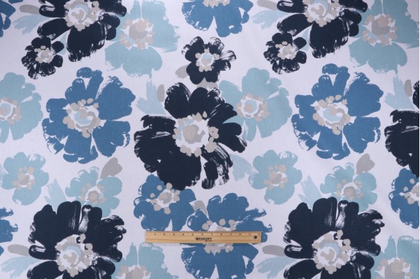Covington Dorinda Printed Cotton Drapery Fabric in 593-Ink
